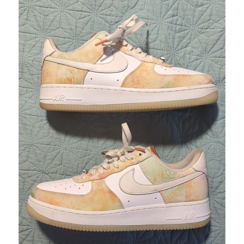 Nike Air Force 1 07 LX Pastel Paisley Shoes Women’s Size 10 Logo Metal Charm - Picture 10 of 11